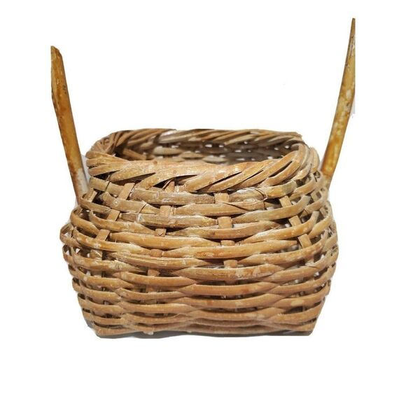 Vintage Woven Straw Wicker Floral Basket Flowers from Phillipines Napkin Holder - Picture 7 of 9